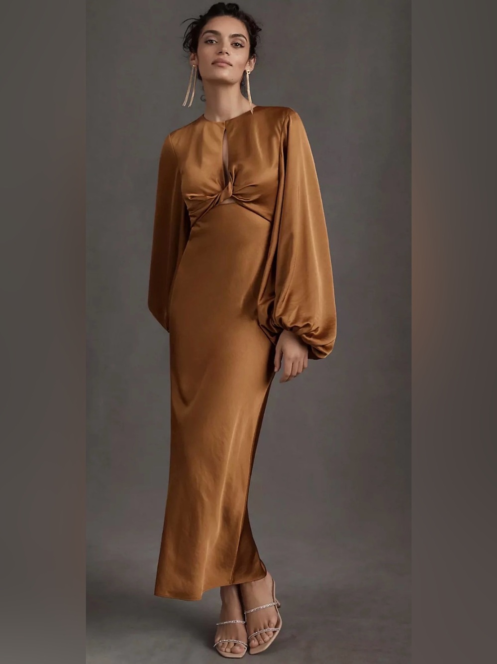 Significant Other Demi Backless Column Gown Size 4 Copper NWT